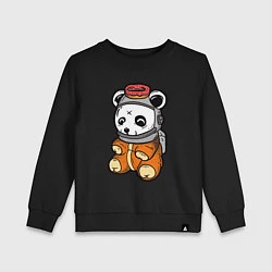Свитшот хлопковый детский Космо панда, цвет: черный