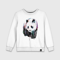 Свитшот хлопковый детский Панда - акварель, цвет: белый