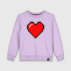 Детский свитшот Пиксельное сердце-здоровье - Красный