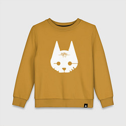 Свитшот хлопковый детский Стрэй лого, цвет: горчичный