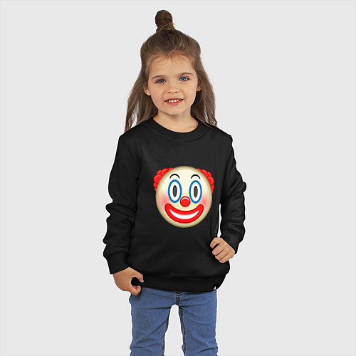 Детский свитшот Эмодзи Клоун / Черный – фото 3
