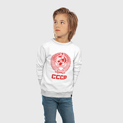 Свитшот хлопковый детский Герб СССР: Советский союз, цвет: белый — фото 2