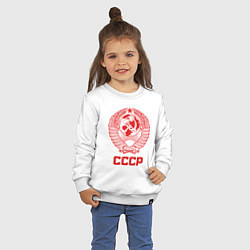 Свитшот хлопковый детский Герб СССР: Советский союз, цвет: белый — фото 2