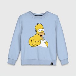 Свитшот хлопковый детский Гомер Симпсон указывает пальцем, цвет: мягкое небо