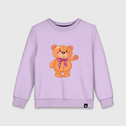 Свитшот хлопковый детский Милый плюшевый медвеженок, цвет: лаванда