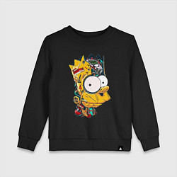 Свитшот хлопковый детский Cyber-Bart - Simpsons family, цвет: черный