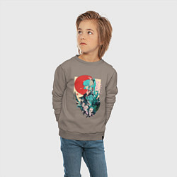 Свитшот хлопковый детский Аяка самурай - Геншин Импакт, цвет: утренний латте — фото 2