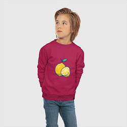 Свитшот хлопковый детский Вкусные Лимончики, цвет: маджента — фото 2