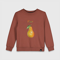Свитшот хлопковый детский Pear груша, цвет: кирпичный