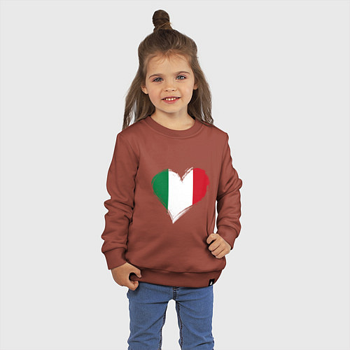 Детский свитшот Сердце - Италия / Кирпичный – фото 3