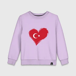 Свитшот хлопковый детский Сердце - Турция, цвет: лаванда