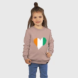 Свитшот хлопковый детский Сердце - Ирландия, цвет: пыльно-розовый — фото 2