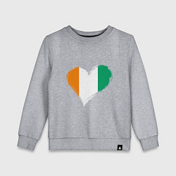 Свитшот хлопковый детский Сердце - Ирландия, цвет: меланж