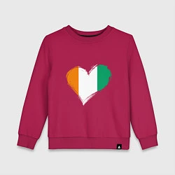 Свитшот хлопковый детский Сердце - Ирландия, цвет: маджента