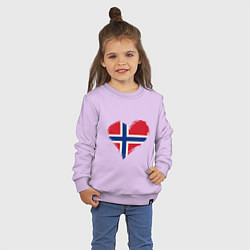 Свитшот хлопковый детский Сердце - Норвегия, цвет: лаванда — фото 2