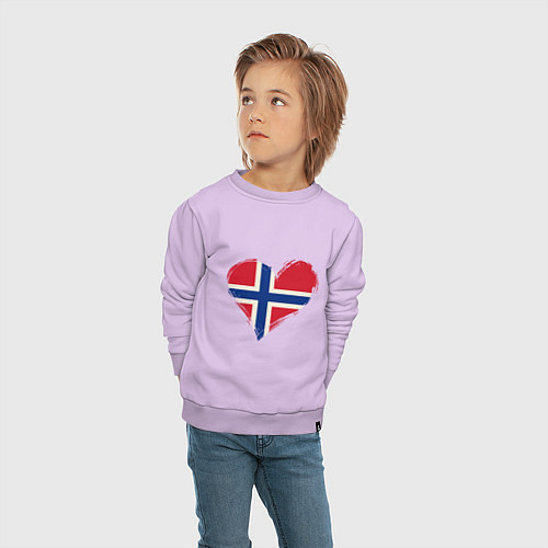 Детский свитшот Сердце - Норвегия / Лаванда – фото 4