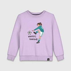 Свитшот хлопковый детский Womens football, цвет: лаванда
