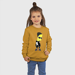 Свитшот хлопковый детский Барт Симпсон в тёмных очках, цвет: горчичный — фото 2
