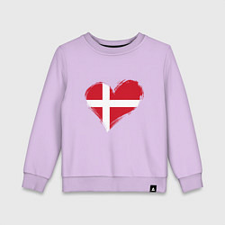 Свитшот хлопковый детский Сердце - Дания, цвет: лаванда