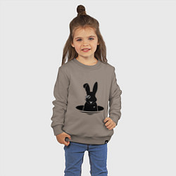 Свитшот хлопковый детский Кролик с моноклем, цвет: утренний латте — фото 2
