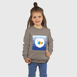 Свитшот хлопковый детский CMYK рыбка, цвет: утренний латте — фото 2