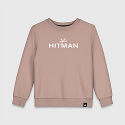 Свитшот хлопковый детский Hitman - лого, цвет: пыльно-розовый