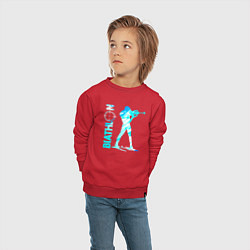 Свитшот хлопковый детский Биатлон спортсмен, цвет: красный — фото 2