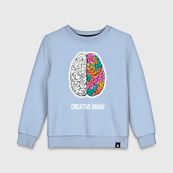 Свитшот хлопковый детский Creative Brain, цвет: мягкое небо