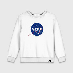 Свитшот хлопковый детский NASA NERV, цвет: белый