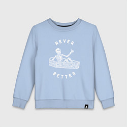 Свитшот хлопковый детский Never better art, цвет: мягкое небо