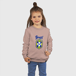 Свитшот хлопковый детский Brasil Football, цвет: пыльно-розовый — фото 2