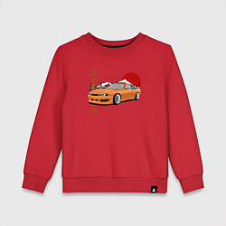 Свитшот хлопковый детский Silvia s14 JDM Retro Car, цвет: красный