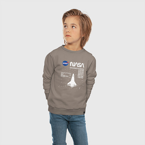 Детский свитшот Nasa ракета / Утренний латте – фото 4