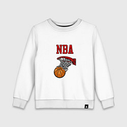 Свитшот хлопковый детский Basketball - NBA logo, цвет: белый