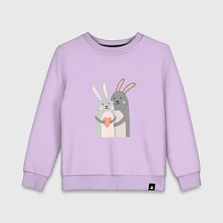 Свитшот хлопковый детский Rabbits Love, цвет: лаванда
