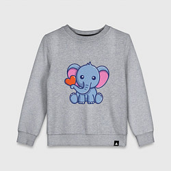 Свитшот хлопковый детский Love Elephant, цвет: меланж