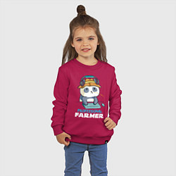 Свитшот хлопковый детский Professional Farmer - панда геймер, цвет: маджента — фото 2