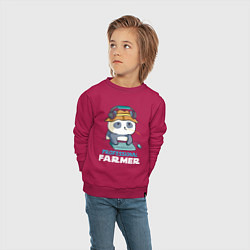 Свитшот хлопковый детский Professional Farmer - панда геймер, цвет: маджента — фото 2