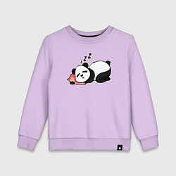 Свитшот хлопковый детский Дрыхнущая панда, цвет: лаванда