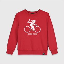 Свитшот хлопковый детский Велосипед - Викинг, цвет: красный