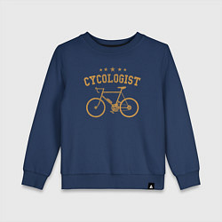 Свитшот хлопковый детский Велосипедист 5 звезд, цвет: тёмно-синий