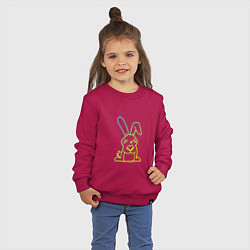 Свитшот хлопковый детский Love - Rabbit, цвет: маджента — фото 2