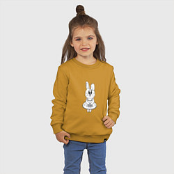 Свитшот хлопковый детский Bunny - Girl, цвет: горчичный — фото 2