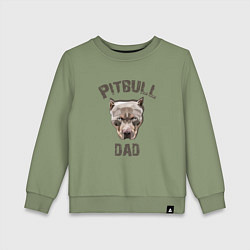 Свитшот хлопковый детский Pitbull dad, цвет: авокадо