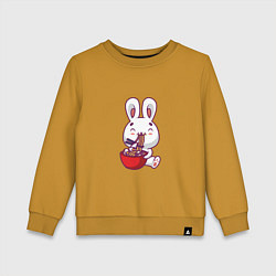 Свитшот хлопковый детский Eating Rabbit, цвет: горчичный