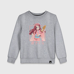 Свитшот хлопковый детский Сакура Минамото - Зомбилэнд Сага Месть, цвет: меланж