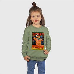 Свитшот хлопковый детский Нападение тыквы, цвет: авокадо — фото 2