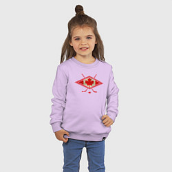 Свитшот хлопковый детский Флаг Канады хоккей, цвет: лаванда — фото 2