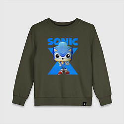 Свитшот хлопковый детский Funko pop Sonic, цвет: хаки