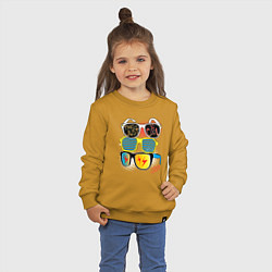 Свитшот хлопковый детский Поп арт очки, цвет: горчичный — фото 2
